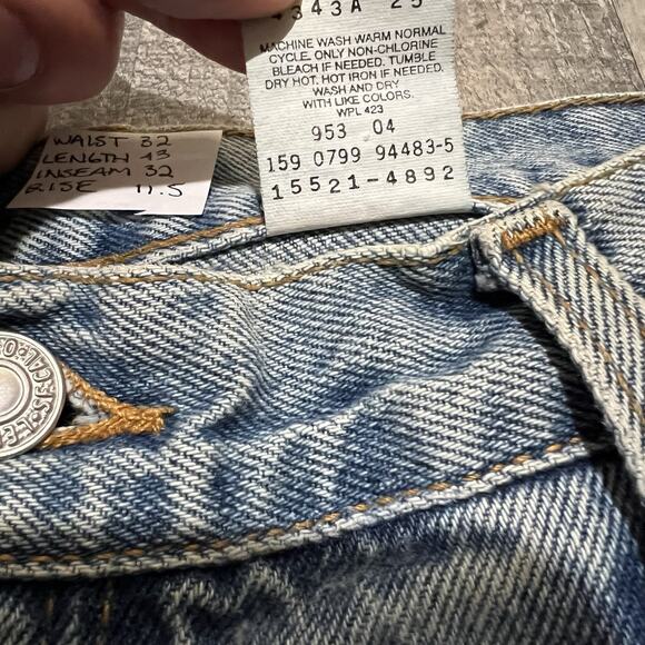 VTG Levis 512 Womens Faded Jeans 90s Slim Fit Straight Leg Denim Size 32x32 - Picture 6 of 6